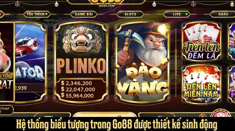 Hệ thống biểu tượng trong Go88 được thiết kế sinh động